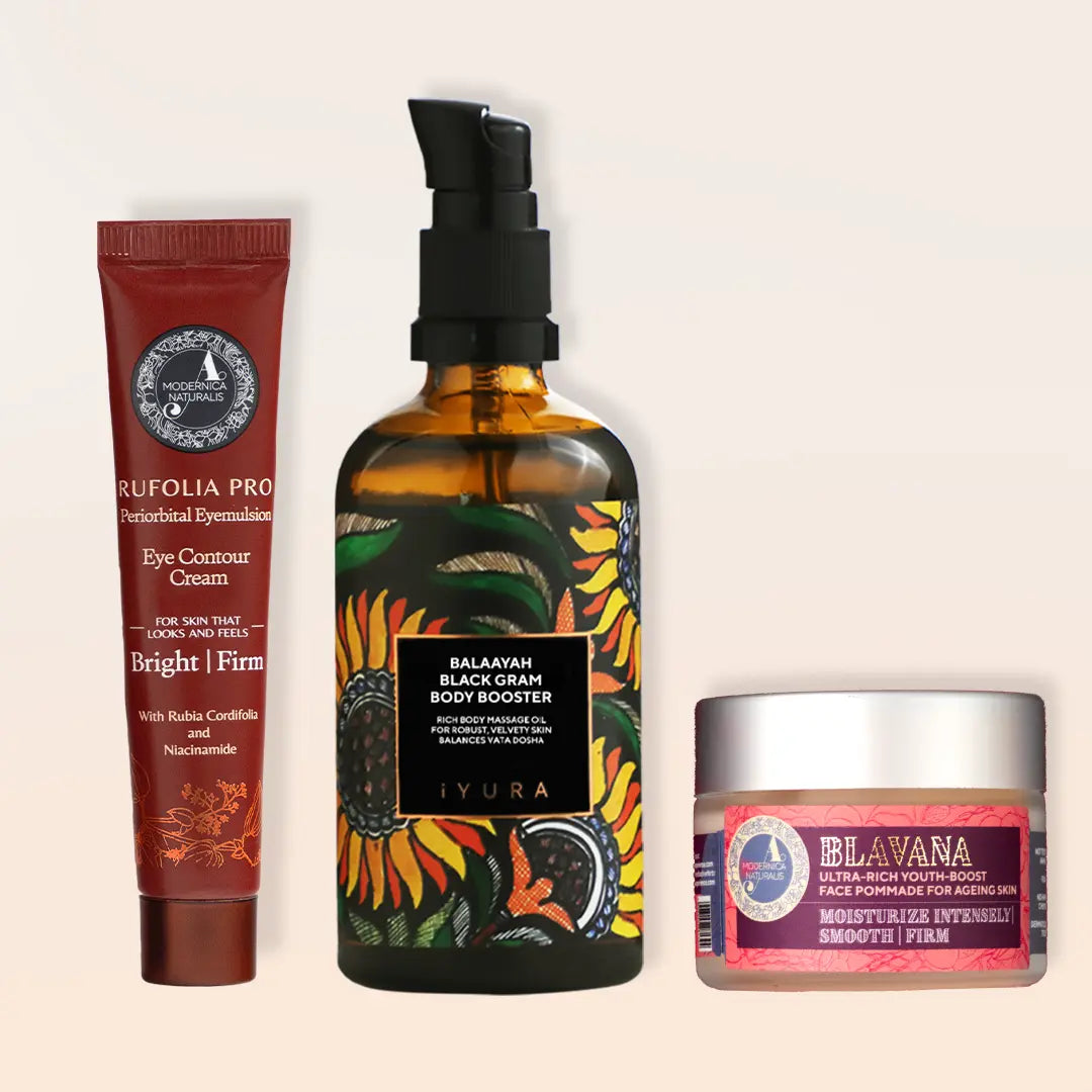 ชุด Beauty Essentials – ประกอบด้วย น้ำมันบำรุงผิวกายสูตรกระชับผิว, ครีมกระชับผิวรอบดวงตา, และมอยส์เจอร์ไรเซอร์สำหรับผิวหน้าสูตรลดเลือนริ้วรอยแห่งวัย